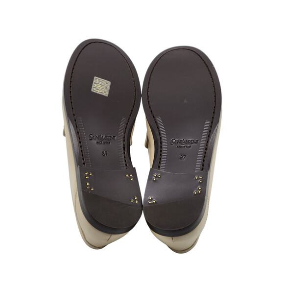 Saint Laurent Cream Loafers - Picture 6 of 12